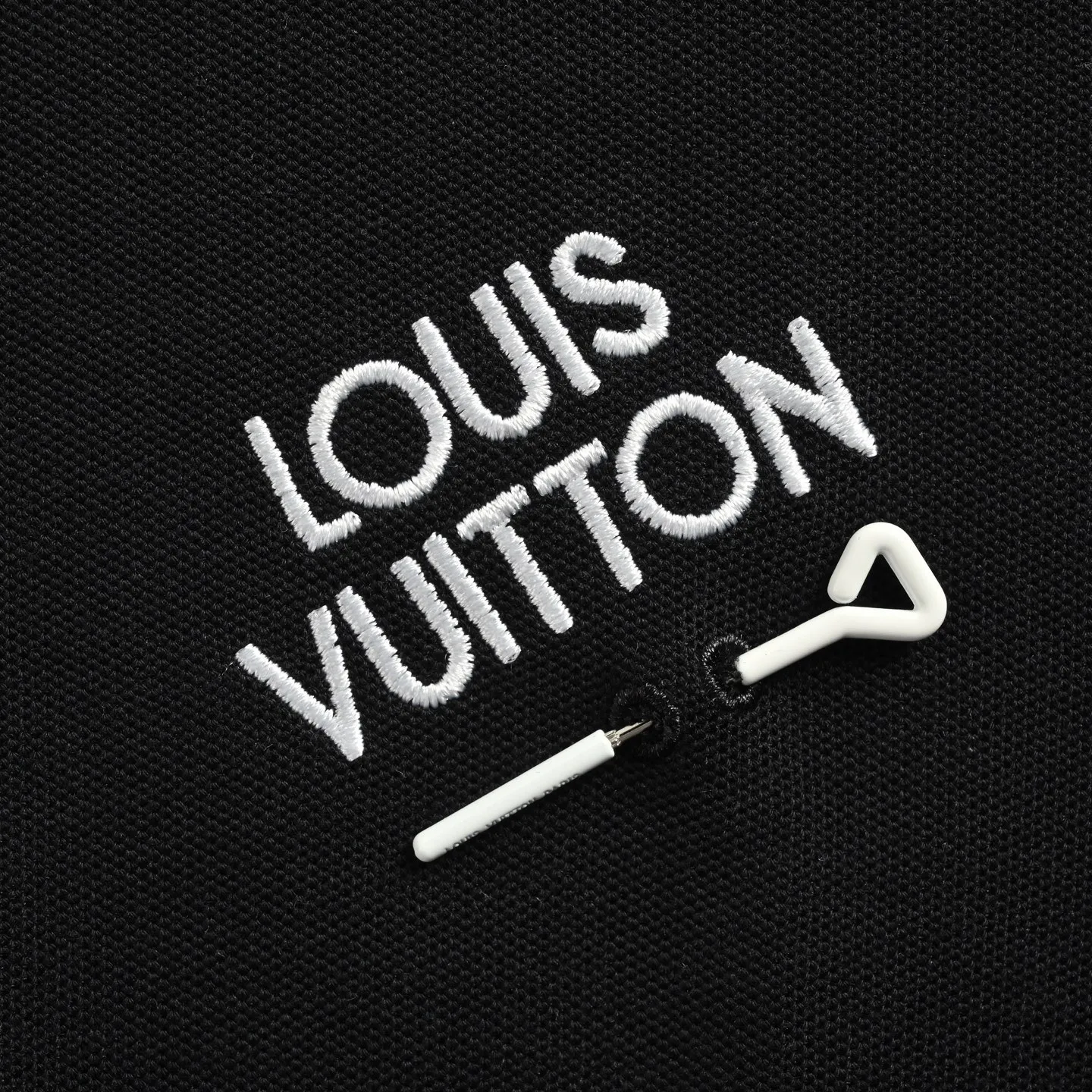 Louis Vuitton/Louis Vuitton 25ss letter embroidered pin Polo short sleeves